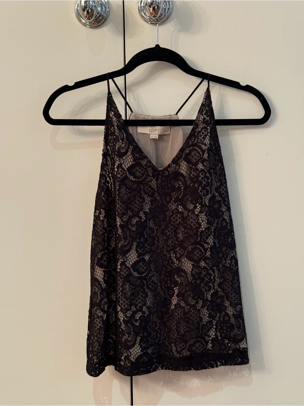 New With Tags LOFT Black Lace V-Neck Camisole (XXSP)